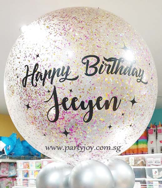 Personalized Glitter Birthday Jumbo Balloon