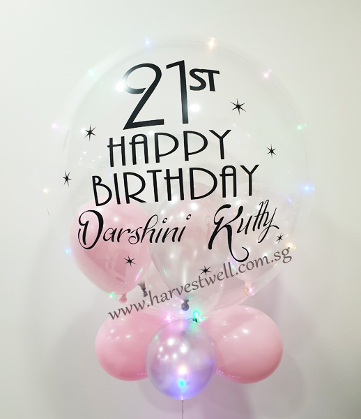 21st Birthday Customize Bubble Balloon [BU CUSTOM 21BDAY] - $39.90 : Helium Balloons