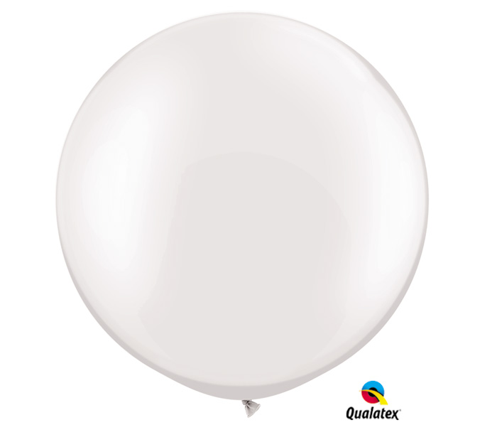 Pearl White Jumbo Round Shape Helium Latex Balloon