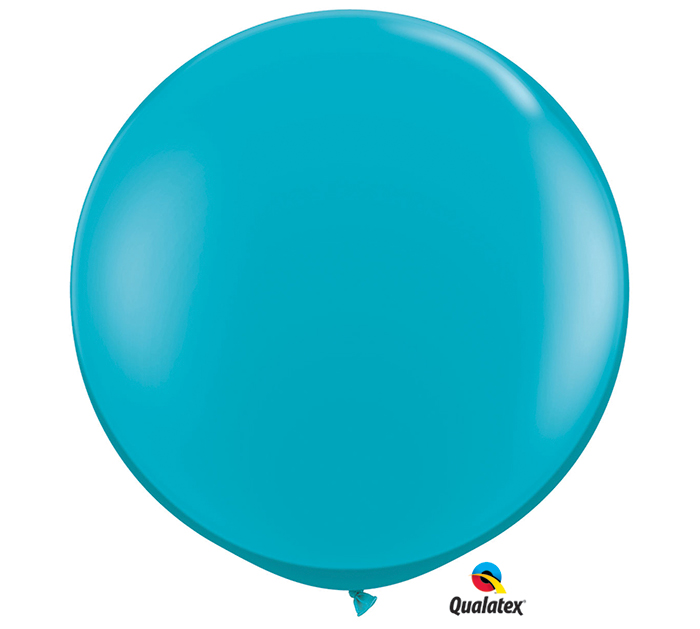 Tropical Teal Jumbo Round Shape Helium Latex Balloon