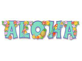 Tropical ALOHA Large Jointed Banner