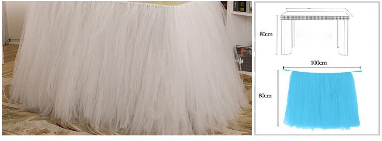 BEIGE TUTU TABLE SKIRT