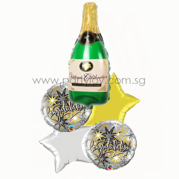Congratulations Champagne Balloon Package