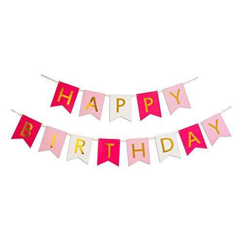 HAPPY BIRTHDAY PINK JOINTED BANNER