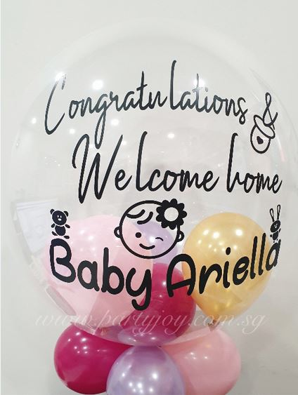 Baby Welcome Home Print On Bubble Balloon