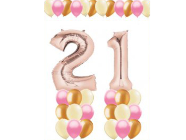 21st Rose Gold Balloon Value Package