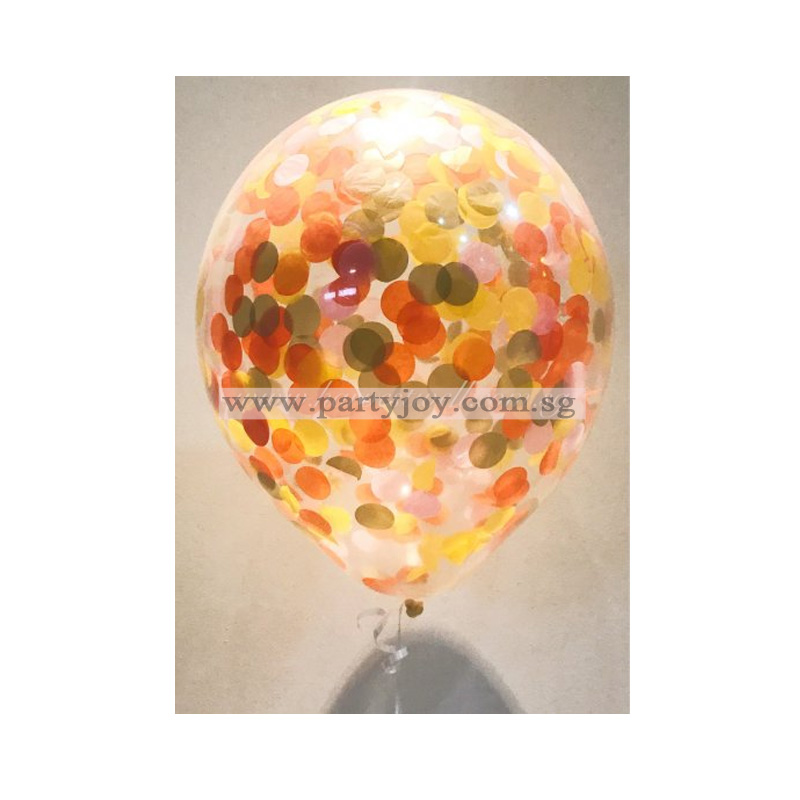 Confetti Autumn Helium Latex Balloon