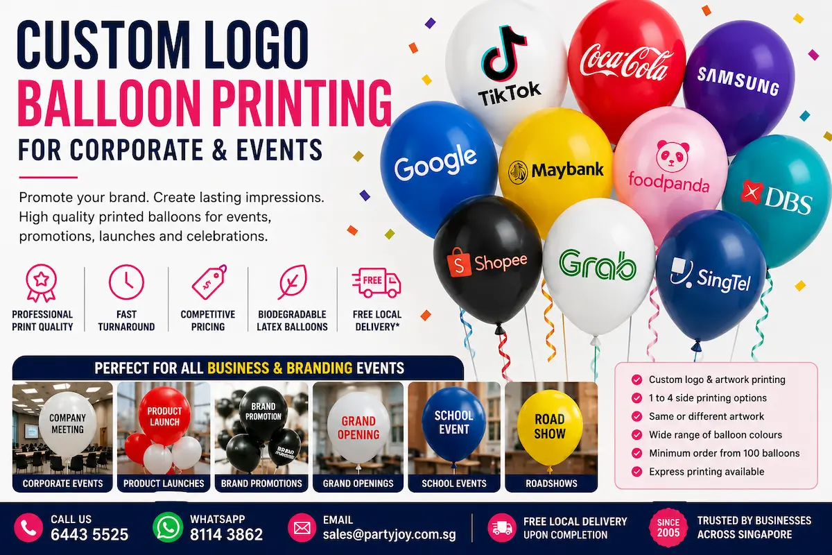 Corporate Logo Balloon Printing Singapore Custom Logo Balloon Printing Singapore for Corporate Events