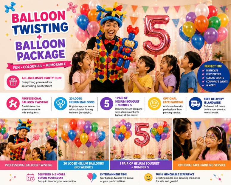 Balloon Twisting + Helium Balloon Party Package