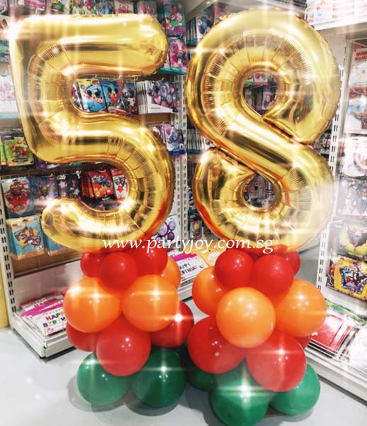 Customize Gold Megaloon Number 1 Pair Balloon Column [BC/MGN 1pair Gold